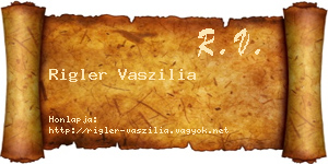 Rigler Vaszilia névjegykártya